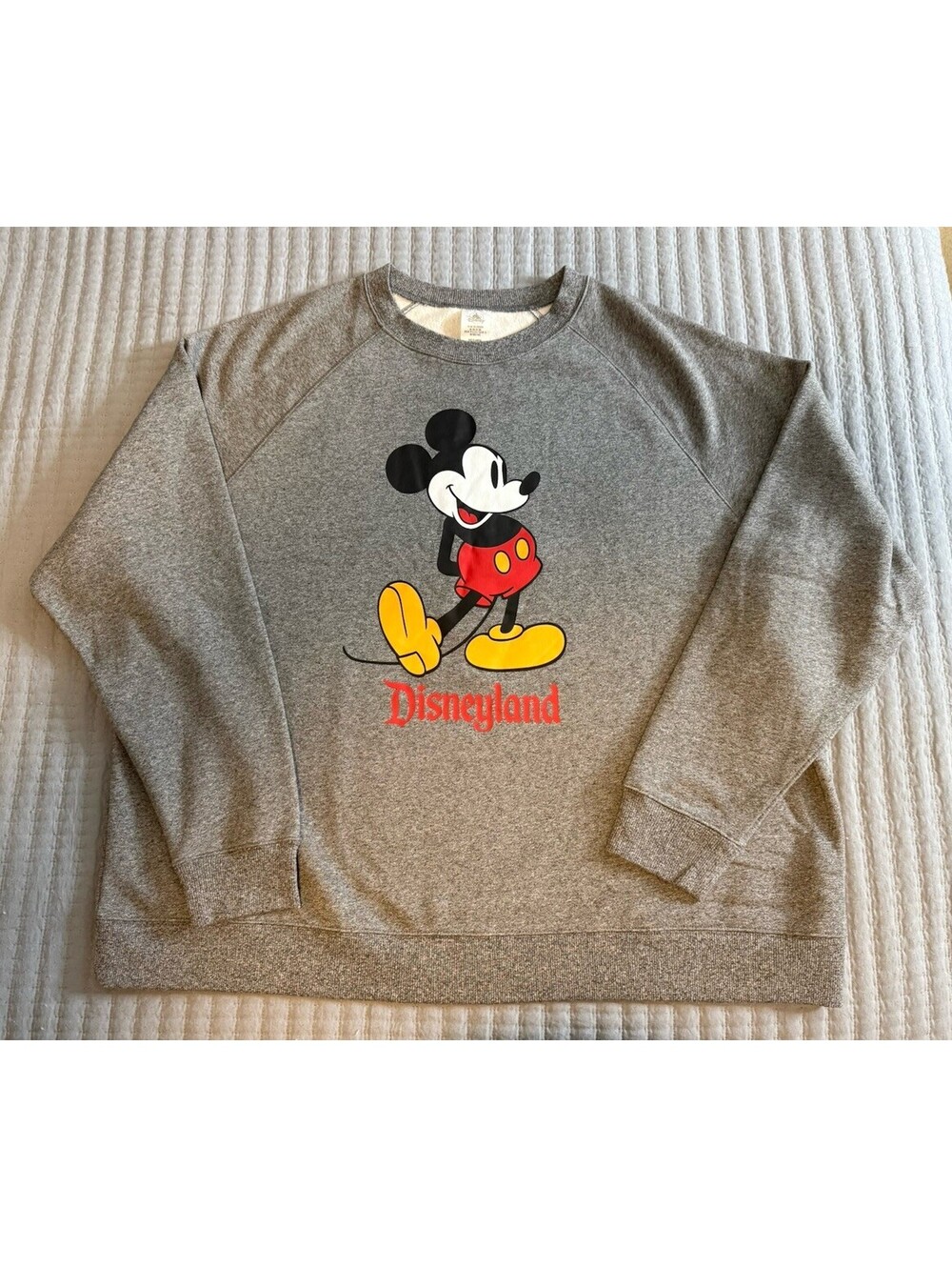 Disneyland Mickey Mouse Fleece Crew Sweatshirt Pullover Gray 3XL NWT